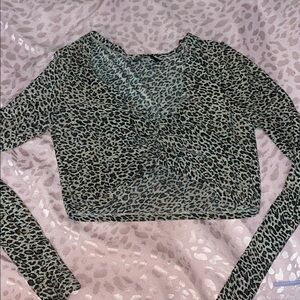 Leopard Print Long Sleeve Top